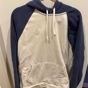 Marine Layer Navy and Cream Raglan Hoodie